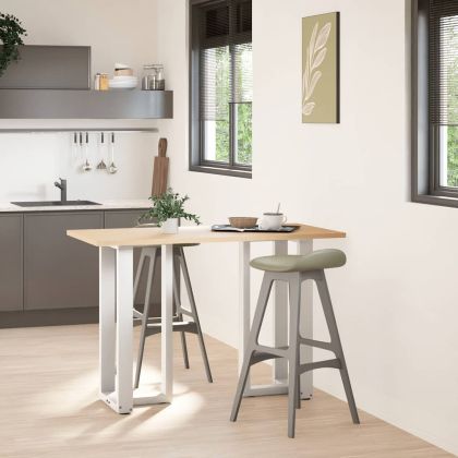 Крака за бар маса, Т-образни, 2 бр., бели, 50x35x(90-91) см, стомана