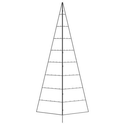 Метална коледна елха за декорация черна 210 см