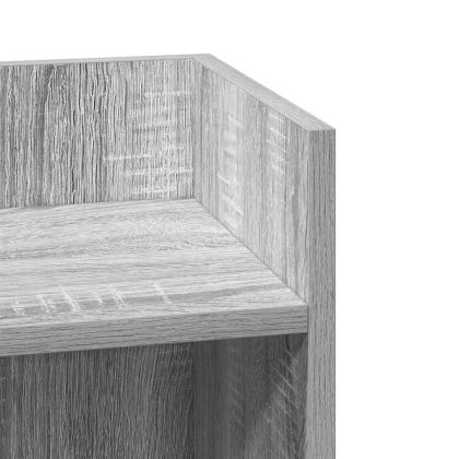 Странична маса с рафт, сив сонома, 25,5x27x60 см