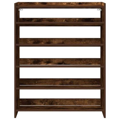 Етажерка за обувки, опушен дъб, 80x25x100 см, инженерно дърво