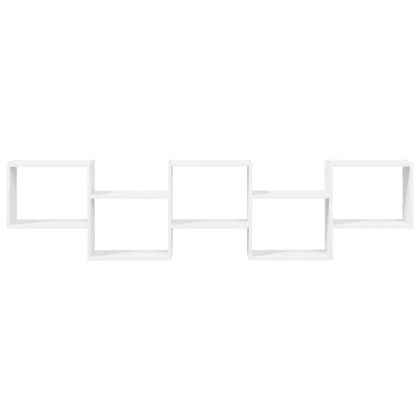 Wall Cube Shelf 5 Compartments White Engineered Wood