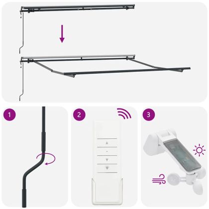 Сгъваем навес Черно 350 x 250 cm текстил