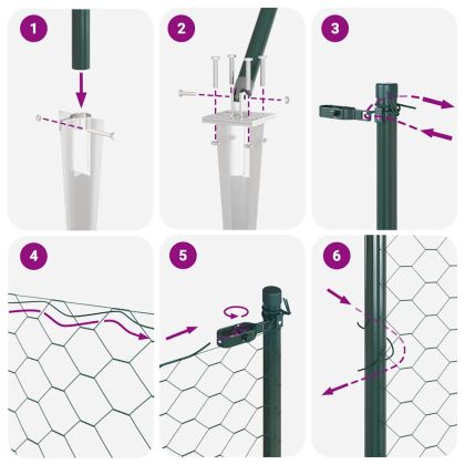 Оградa с колчета Зелен 0.6 x 100 м Покрит със PVC стомана