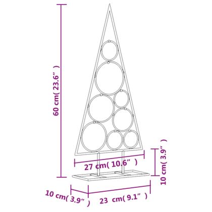 Метална коледна елха за декорация черна 60 см
