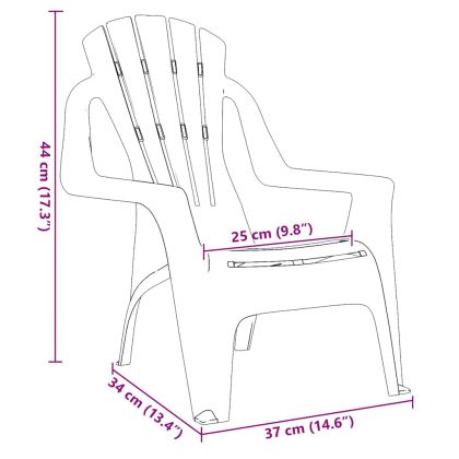 Градински столове 2бр за деца оранжеви 37x34x44см PP дървен вид