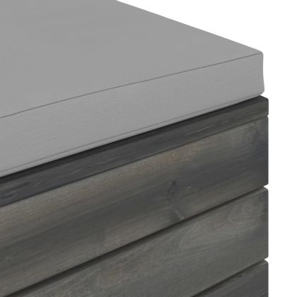 Градински мебели от палети 2 части с възглавници бор масив