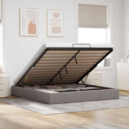 Османска рамка за легло без матрак, таупе, 160x200 см плат