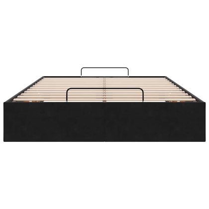 Османска рамка за легло без матрак, черна, 120x190 см, кадифе
