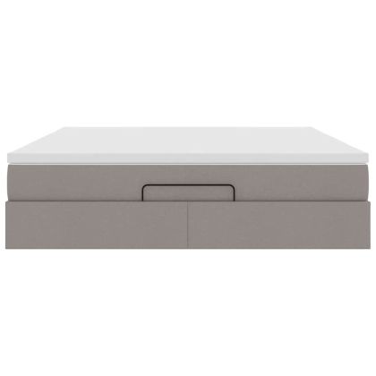 Османска легло с матрак, таупе, 160x200 см, плат