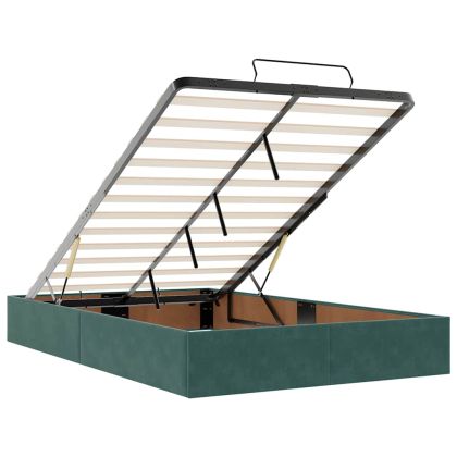 Османска легло с матраци и LED, тъмнозелено, 120x190 см, кадифе