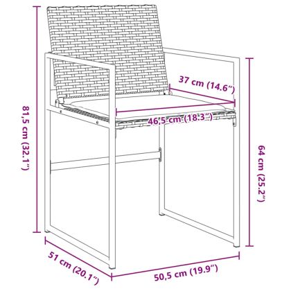 Комплект за хранене в градината 5 pcs Черно Полиратан
