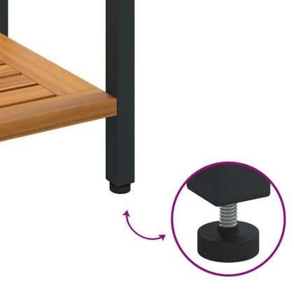 Външна маса със съхранение Естествен и черен 80 x 35 x 75 cm