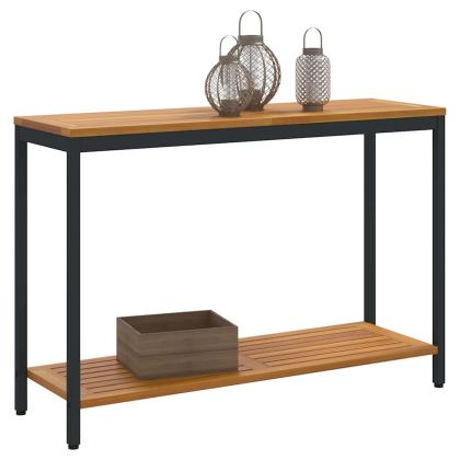 Външна маса със съхранение Естествен и черен 110 x 35 x 75 cm