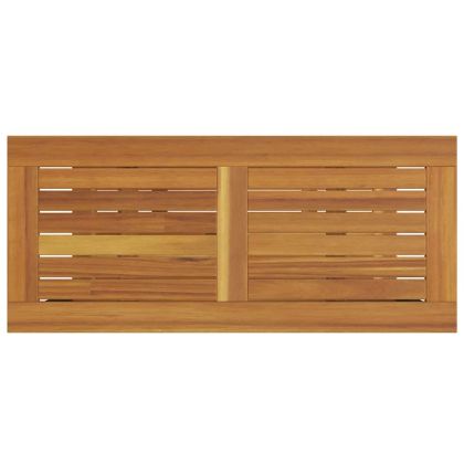 Външна маса със съхранение Естествено и сиво 80 x 35 x 75 cm