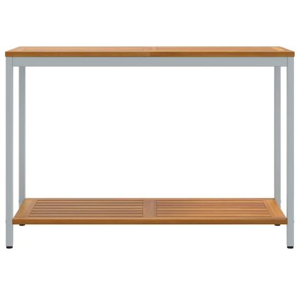 Външна маса със съхранение Естествено и сиво 110 x 35 x 75 cm