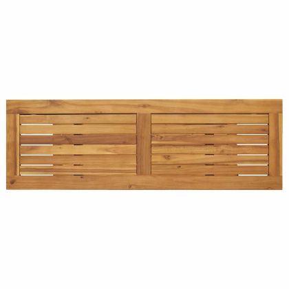 Външна маса със съхранение Естествено и сиво 110 x 35 x 75 cm