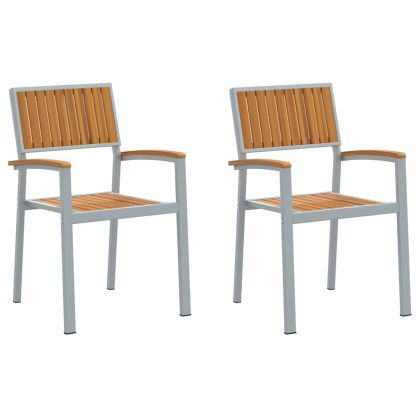 Градински стол 2 pcs Кафяво 56 x 57 x 87cm