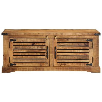 Шкаф за обувки Кафяво 110 x 38 x 45 cm Солидно мангово дърво