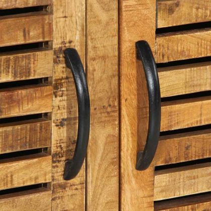 Шкаф за обувки Кафяво 110 x 38 x 45 cm Солидно мангово дърво