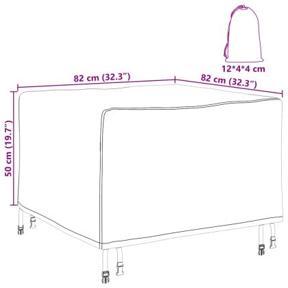 Покритие за градински мебели Черно 82 x 82 x 50 см 420D плат