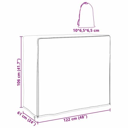 Покритие за градински мебели Черно 122 x 61 x 106 см 600D плат