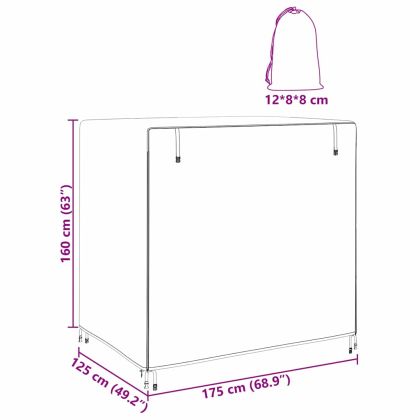Покривало за градинска люлка Черно 175 x 125 x 160 см 210D плат