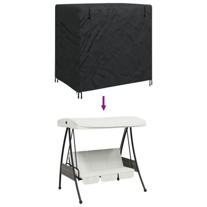 Покривало за градинска люлка Черно 175 x 125 x 160 см 420D плат