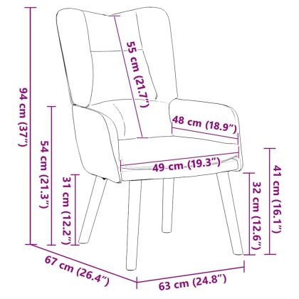 фотьойл Жълто 63 x 67 x 94 см Кадифе