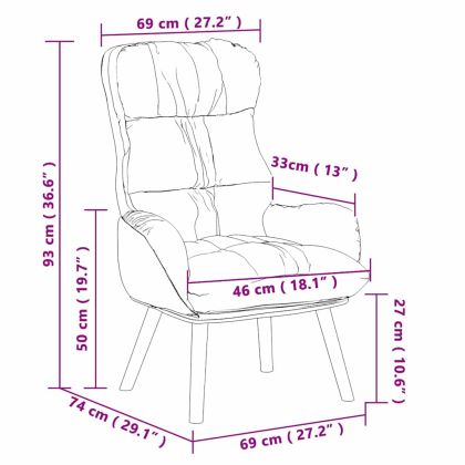 фотьойл Сив 69 x 74 x 93 см Изкуствена