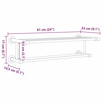 Держач за кърпи Черно 61 x 23 x 17 см Неръждаема стомана