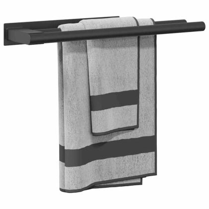 Держач за кърпи Черно 40 x 9 x 4 см Неръждаема стомана