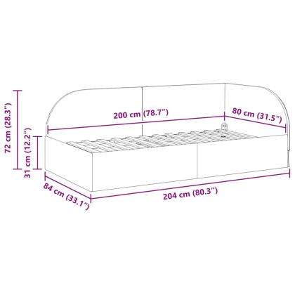 Ъглова рамка за легло с таблото Синьо 80 см x 200 см Кадифе