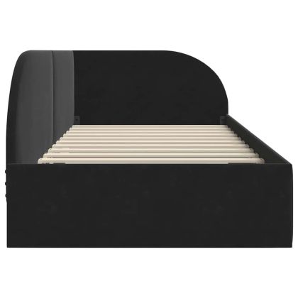 Ъглова рамка за легло с таблото Черно 80 см x 200 см Кадифе