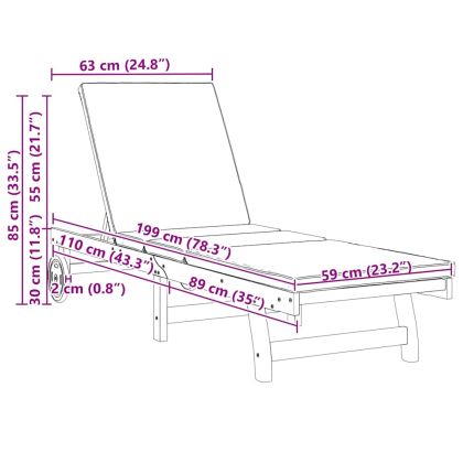 Шезлонг 2-човек 2 pcs Кафяво Солидно акациево дърво