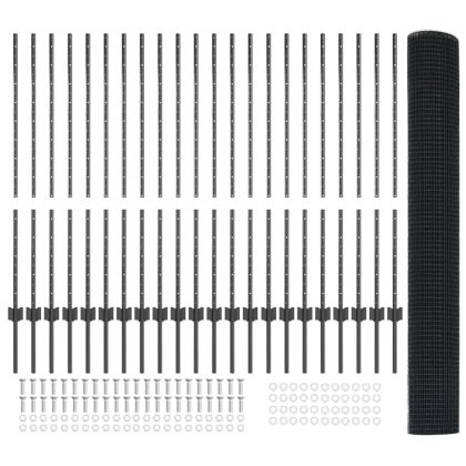 Ограда и колче Сив 1,2 x 50 m Стомана