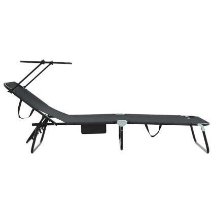 Сгъваем шезлонг Черно 190 x 57 x 81 см оксфорд
