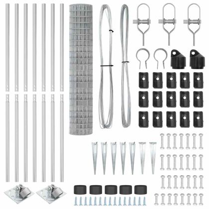 Оградa с колчета Сребрист 1.6 x 10 m Стомана