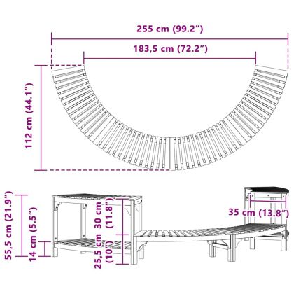Кръгъл открит горещ басейн Кафяво 252 x 112 x 55.5 см