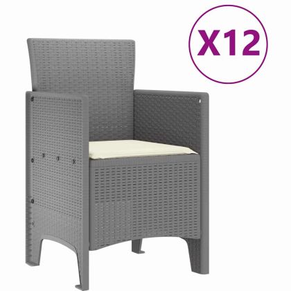 Комплект за хранене в градината с възглавница 13 pcs Светлосиво