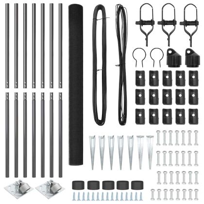 Оградa с колчета Сив 1.5 x 10 m Стомана