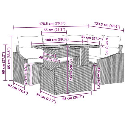 Комплект за хранене в градината Сив и кафяв 100 x 55 x 73 см