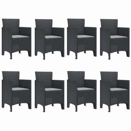 Комплект за хранене в градината 9 pcs Антрацит Ратан Polt