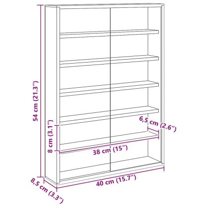 Дървен дисплей случай за колекционери Кафяво 40 x 8,5 x 54 см