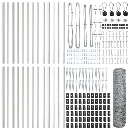 Стълб за ограда. Сребрист 50 x 0,4 м (50 мм мрежа) Стомана