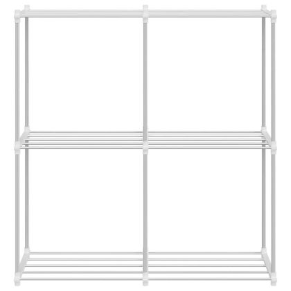 Тубуларен рафт със съхранение Бяло 86 x 27 x 90 см Алуминий