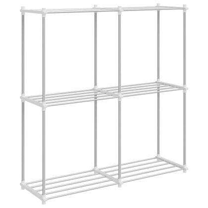 Тубуларен рафт със съхранение Бяло 86 x 27 x 90 см Алуминий