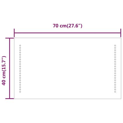 LED огледало за баня, 70x40 см