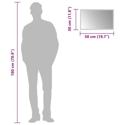 LED огледало за баня, 50x30 см