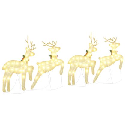 LED елени 4 pcs Златист текстил