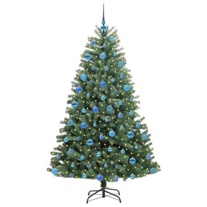 Изкуствено коледно дърво с хингед Зелен 180 cm PVC и метал